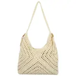 Módní dámská boho kabelka na rameno Ibolya, krémová