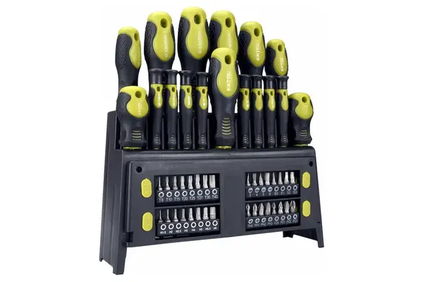 Sada šroubováků, mikrošroubováků a bitů, 49 ks ve stojanu - EXTOL CRAFT EX53146