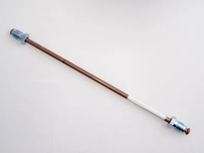 QUICK BRAKE Brzdová trubka 4,75 mm, délka 150 mm, s holendry typu F, zapertlovaná, měď/nikl Délka: 150 mm