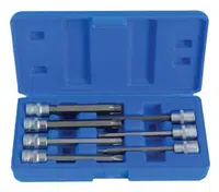 Zástrčné hlavice TORX 3/8", rozměry T25 - T60, prodloužené 110 mm, sada 7 ks - SATRA