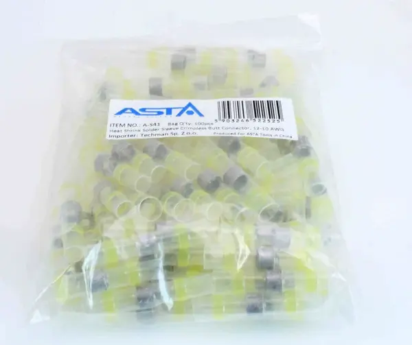 Smršťovací hadičky s cínem, 1.7 x 26 mm, 26-24 AWG, balení 100 ks - ASTA Velikost: 2.7x40 mm