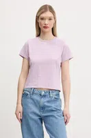 Bavlněné tričko Abercrombie & Fitch fialová barva, KI139-5308