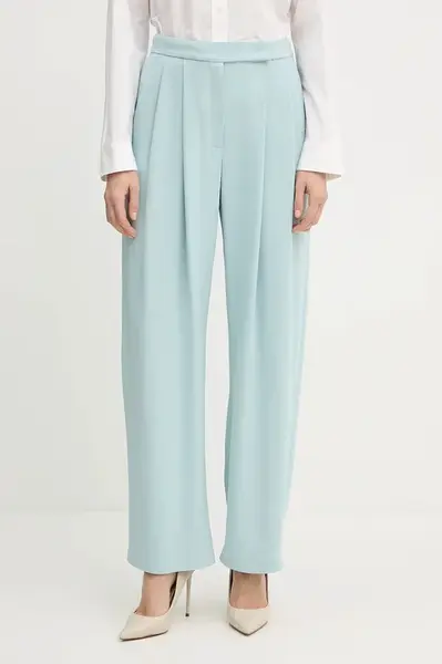 Kalhoty Pinko dámské, tyrkysová barva, high waist, 103235 A213