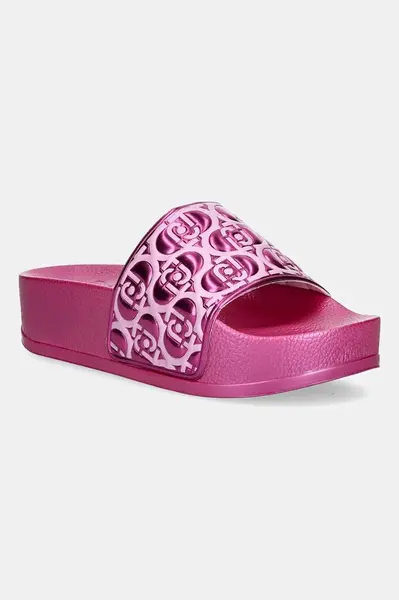 Pantofle Liu Jo MYKONOS 01 dámské, růžová barva, na platformě, BA5097EX252S3713