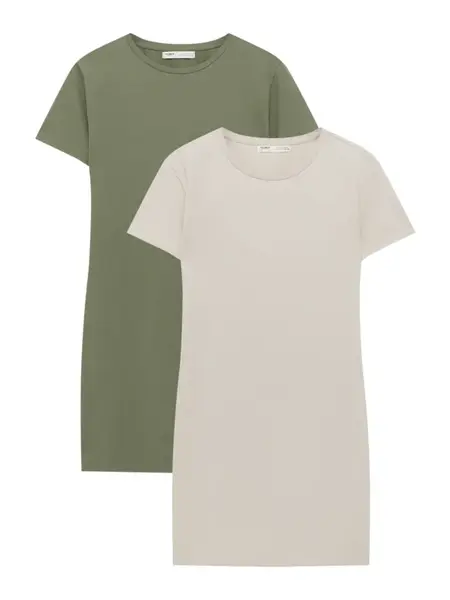 Pull&Bear Šaty  béžová / kaki