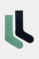 Ponožky Tommy Hilfiger 2-pack pánské, tyrkysová barva, 701232597