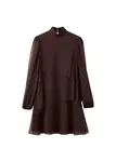 MANGO Šaty 'Lurdes'  tmavohnedá / čierna