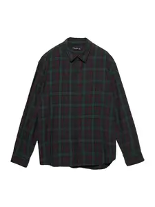 Pull&Bear Košeľa  zelená / tmavozelená / červená