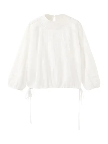 MANGO Blúzka 'Masy'  šedobiela