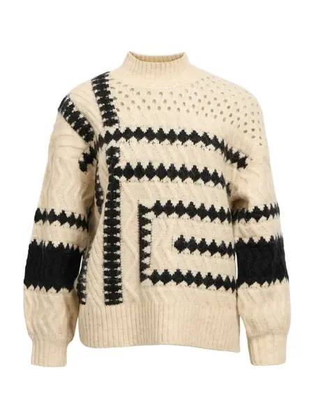 OBJECT Sveter 'OBJPETRINE'  čierna / šedobiela