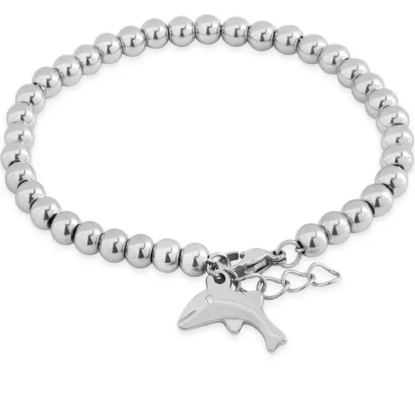 Troli Korálkový ocelový náramek s delfínem