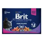 BRIT Premium Cat kapsa Fish Plate 400 g (4x100 g)