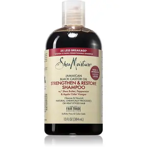 Shea Moisture Jamaican Black Castor Oil Strengthen & Restore posilující šampon pro kudrnaté vlasy 384 ml