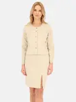 PERSO Woman's Women's short suede jacket with gold snap buttons