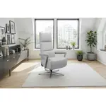 Sit & More RELAXAČNÍ KŘESLO, kůže, světle šedá