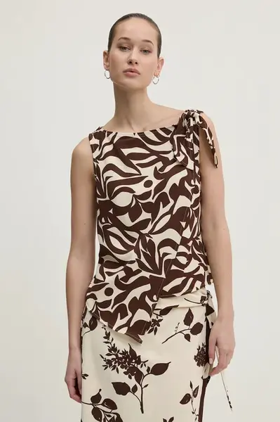 Halenka Abercrombie & Fitch dámská, béžová barva, vzorovaná, KI140-5049