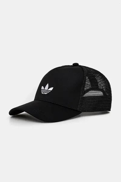 Kšiltovka adidas Originals CURVED TRUCKER černá barva, hladká, JC6038