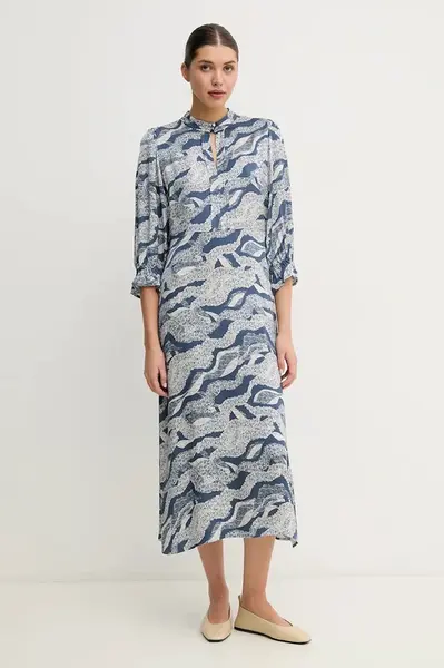 Šaty Bruuns Bazaar modrá barva, maxi