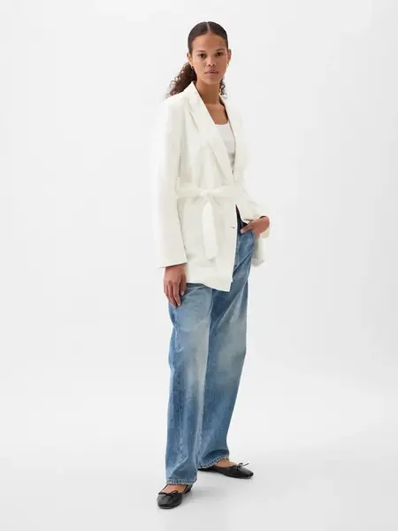 Krémové dámske ľanové sako GAP