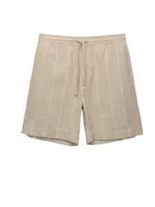 Pull&Bear Nohavice  svetlobéžová / biela