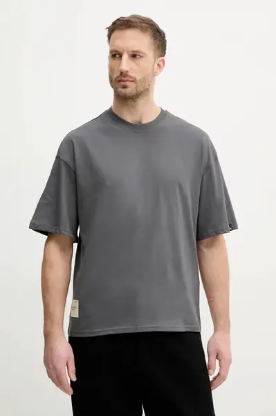 Bavlněné tričko Alpha Industries Studio Edition T šedá barva, 156550