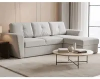 Rohová rozkladacia sedačka Leyja, svetlo šedá látka%