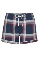 s.Oliver Pyžamové nohavice  tmavomodrá / burgundská / šedobiela