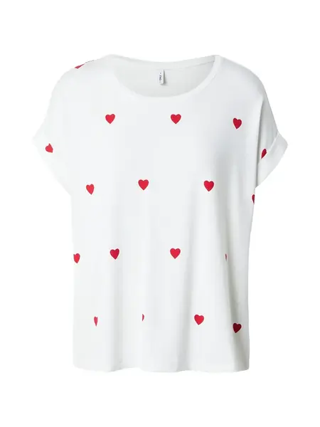 ONLY Tričko 'ONLMoster'  červená / biela