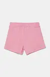 Dětské bavlněné šortky Guess růžová barva, hladké, J5GD38 KCRP0