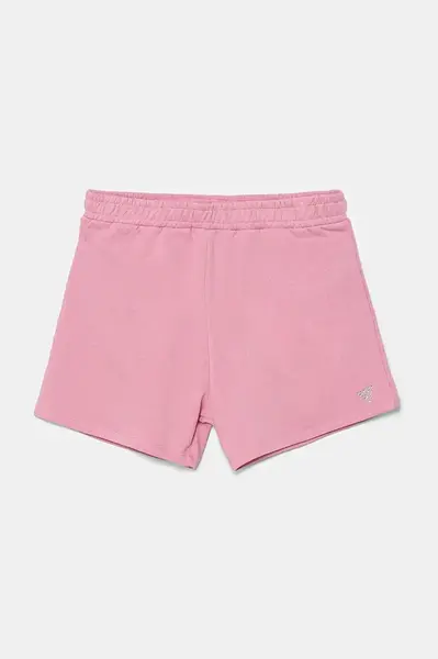 Dětské bavlněné šortky Guess růžová barva, hladké, J5GD38 KCRP0