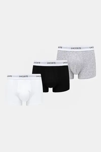 Lacoste priliehavé boxerky pánske bavlnené s elastanom 3-pak