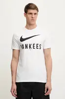 Bavlněné tričko Nike New York Yankees pánské, bílá barva, s potiskem, N199-10A-NK-PA7