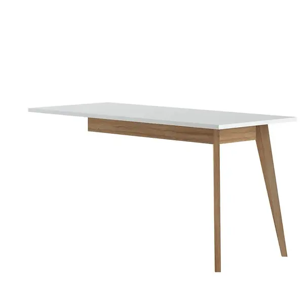 Doska písacieho stola + noha Plissee PLIB01 na sekretariát biela alpin/noha dub grandson