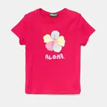Dětské bavlněné tričko United Colors of Benetton růžová barva, 3I1XG10JJ