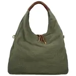 Trendy dámská textilní kabelka na rameno Alice, tmavě zelená