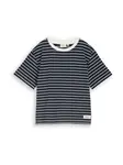 TOM TAILOR DENIM Tričko  námornícka modrá / biela
