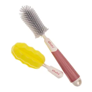 Akuku Kartáč na láhve a savičky 3v1 - mix barev