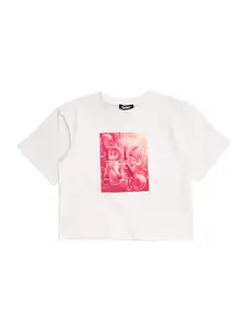 DKNY Tričko  marhuľová / malinová / biela
