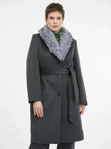 Tmavě šedý dámský kabát ORSAY - Dámské
