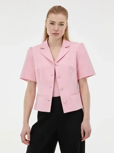 Světle růžové sako s krátkým rukávem ORSAY