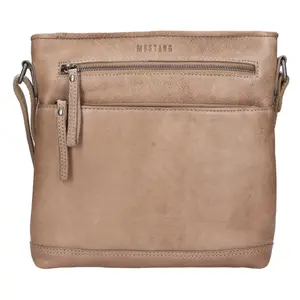 Dámska kožená cossbody kabelka Mustang Blaise - tmavo béžová