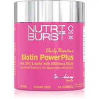 Nutriburst Daily Nutrition Biotin PowerPlus žuvacie mäkké tobolky pre krásne vlasy, pleť a nechty príchuť Strawberry 60 ks
