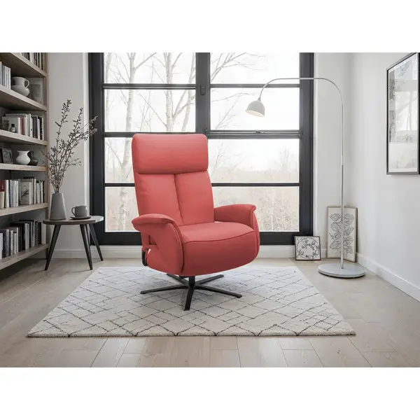 Sit & More RELAXAČNÍ KŘESLO, kůže, červená