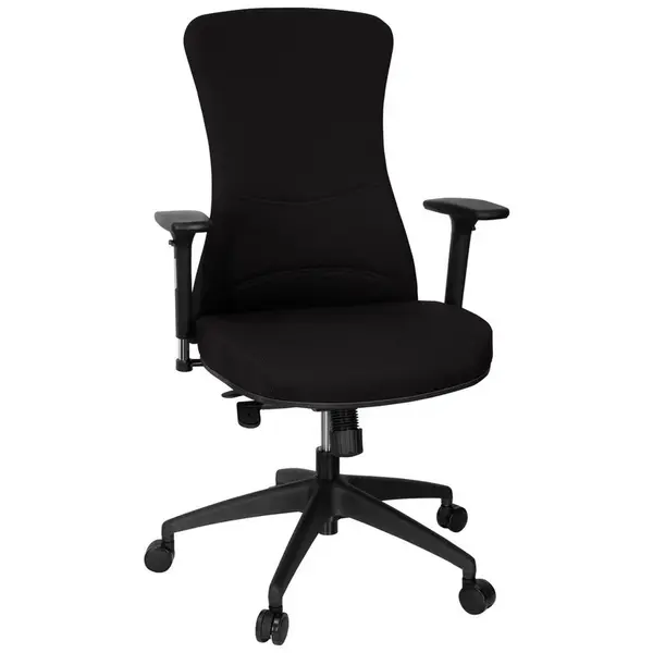 MID.YOU OTOČNÁ ŽIDLE, plochá tkanina, černá