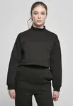 Dámska čierna crop mikina s vysokým golierom
