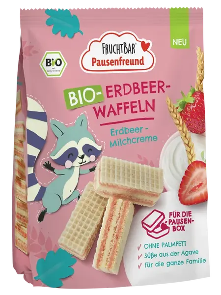 FRUCHTBAR BIO Waflové sušienky s jahodami 100 g