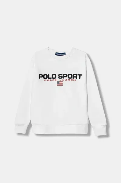 Dětská mikina Polo Ralph Lauren bílá barva, s potiskem, 323962110009