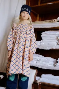 Dívčí šaty Tinycottons FLOWER GRID PRINT DRESS