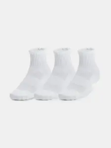 Unisex socks Under Armour Unisex UA TC 3pk Qtr-WHT - unisex