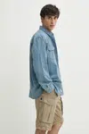 Džínová košile Levi's pánská, modrá barva, relaxed, s klasickým límcem